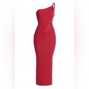 Pink alari one shoulder maxi dress